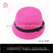 Womens Pink Party Hat with Ribbon